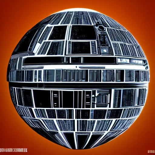 Image similar to death star mixed with the u. s. s. enterprise