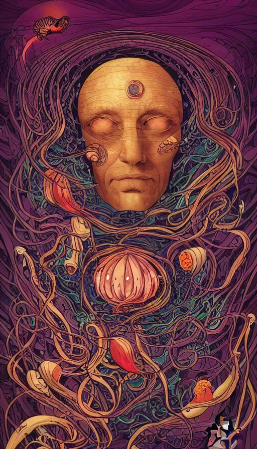 Prompt: The oracle of the jellyfish, italian futurism, Dan Mumford, da vinci, Josan Gonzalez