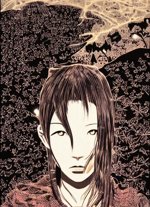 Image similar to a portrait of a cyborg in a scenic environment by asano inio