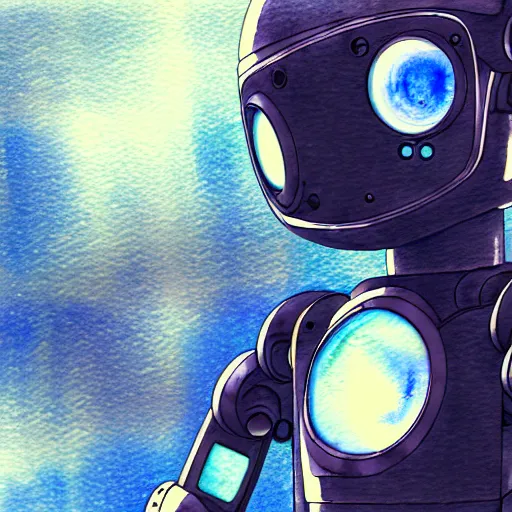 Image similar to a broken robot fixing itself, anime, pencil lines, light watercolour painting, pale sky, beautiful artwork, anime screenshot, tokyo