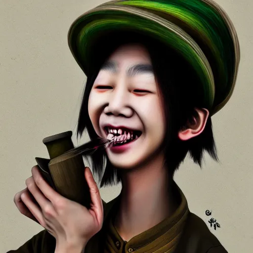 Image similar to korean goblin, see ya never gone my way better will someday never far away see ya never gone my way better on my stay never far away round and round and i never know why round and round and it will show us way out it's my delight, hyperrealistic, digital painting, detailed, high quality, trending