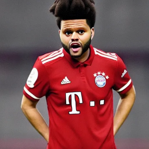 Image similar to The Weeknd as Bayern Munich player