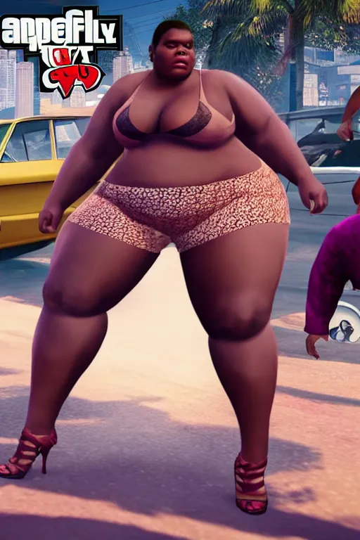 Prompt: gabourey sidibe gta 5 loading screen