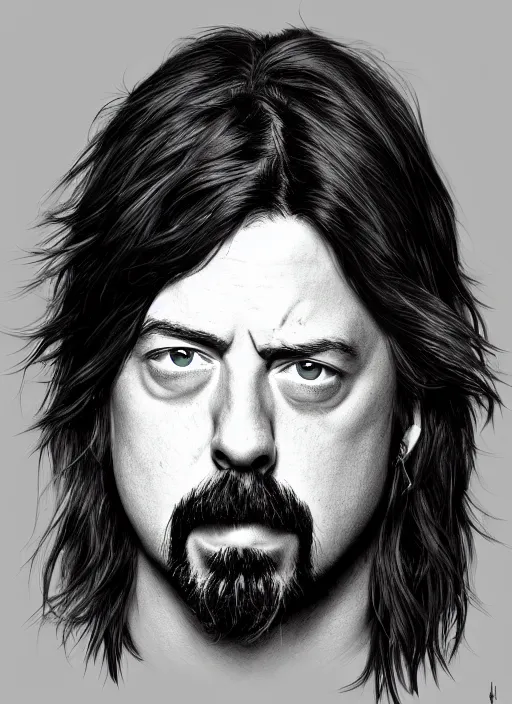 Image similar to Dave Grohl, detailed digital art, trending on Artstation