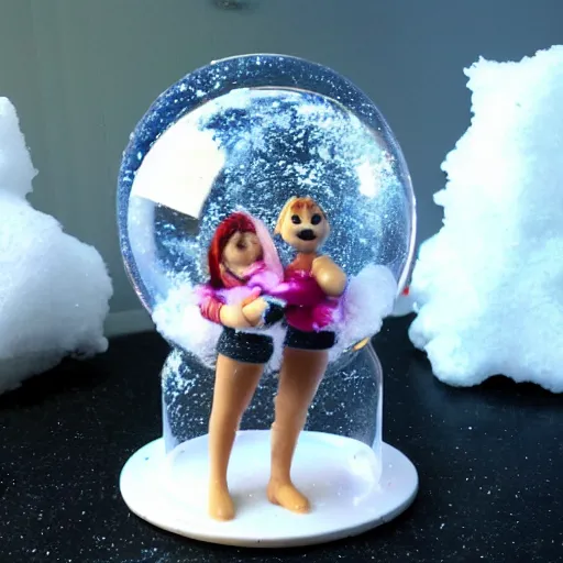 Image similar to snow globe with legs