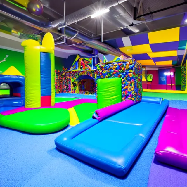 Image similar to infinite soft play area, highly detailed, 8 k, hdr, smooth, sharp focus, high resolution, award - winning photo