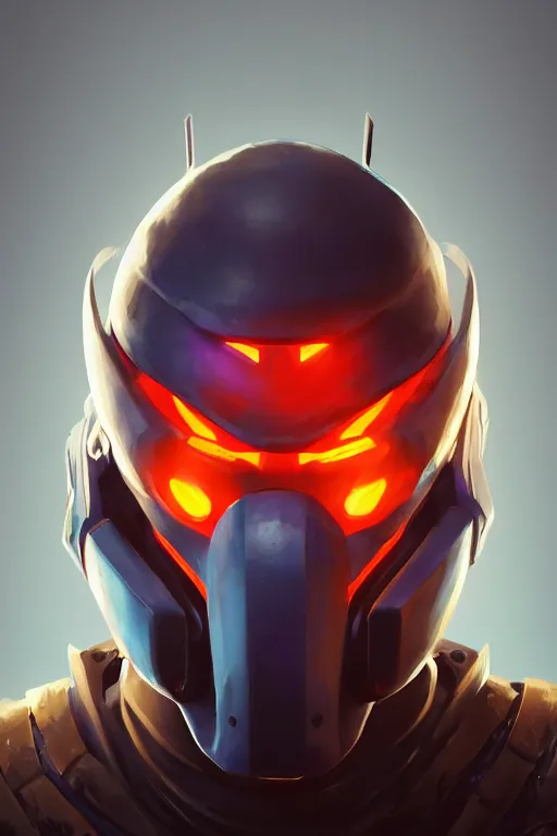 Image similar to epic mask helmet robot ninja portrait stylized as fornite style game design fanart by concept artist gervasio canda, behance hd by jesper ejsing, by rhads, makoto shinkai and lois van baarle, ilya kuvshinov, rossdraws global illumination radiating a glowing aura global illumination ray tracing hdr render in unreal engine 5