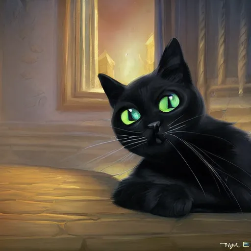 Image similar to of a cute black cat by tyler edlin