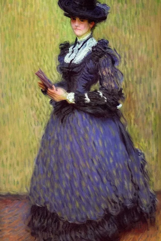 Prompt: victorian lady, painting by monet detailed art, artstation