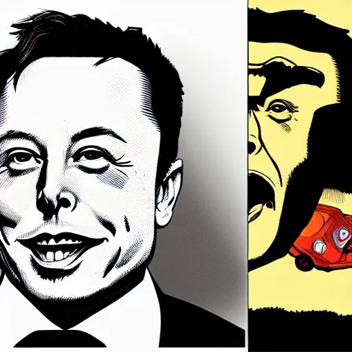 Prompt: Elon Musk as MODOK backlit portrait in the style of Goya