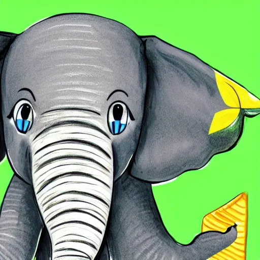 Image similar to baby elephant wearing south africa cricket team hat, digital illustration, south african cricket team