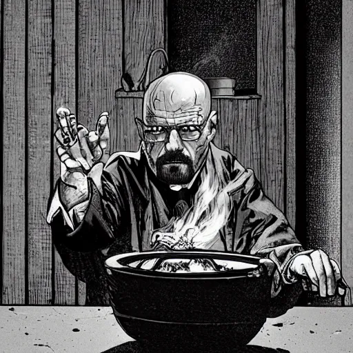 Image similar to Walter White in the witch's cauldron