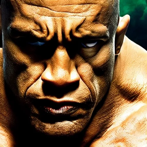 Prompt: The Rock plays the Incredible Hulk in new ultra hd movie, IMAX