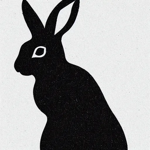 Image similar to a rabbit in the style of a silent film frame,