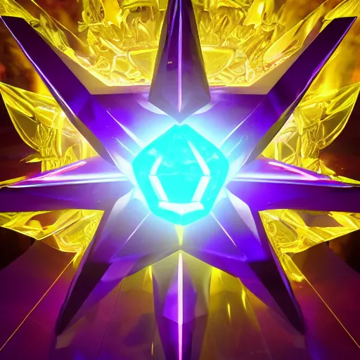 Image similar to purple powerful magic mana symbol, crystal structure, epic legends game icon, stylized digital illustration, radiating, a glowing aura, global illumination, ray tracing, hdr, unreal engine, octane render, trending on arstation, by ian pesty and katarzyna bek - chmiel