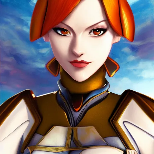 Image similar to portrait of duchess satine kryze of mandalore, anime fantasy illustration by tomoyuki yamasaki, kyoto studio, madhouse, ufotable, comixwave films, trending on artstation