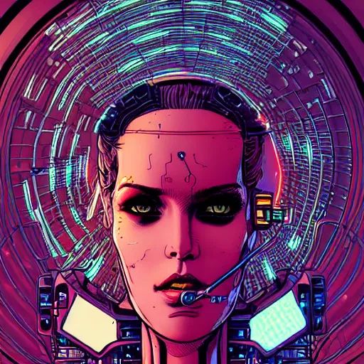 Image similar to a portrait of a beautiful cybernetic woman, cigarette in mouth, wires, cyberpunk concept art by josan gonzales and philippe druillet and dan mumford and enki bilal and jean claude meziere