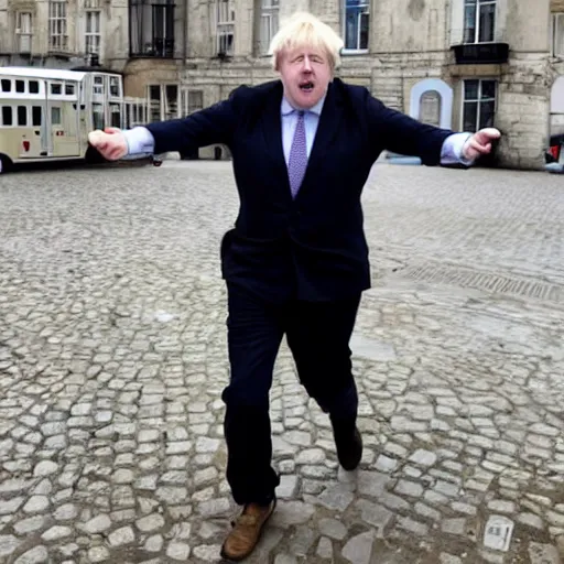 Image similar to Boris johnson in style of alegria