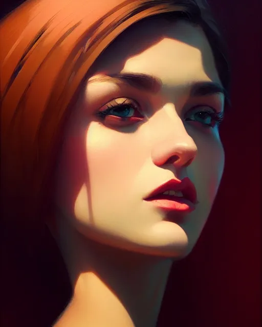 Prompt: stylized portrait by aykutmakut of an artistic pose, composition, young fancy lady from profile, cinematic moody colors, realistic shaded, fine details, realistic shaded lighting poster by ilya kuvshinov, magali villeneuve, artgerm, jeremy lipkin and michael garmash and rob rey