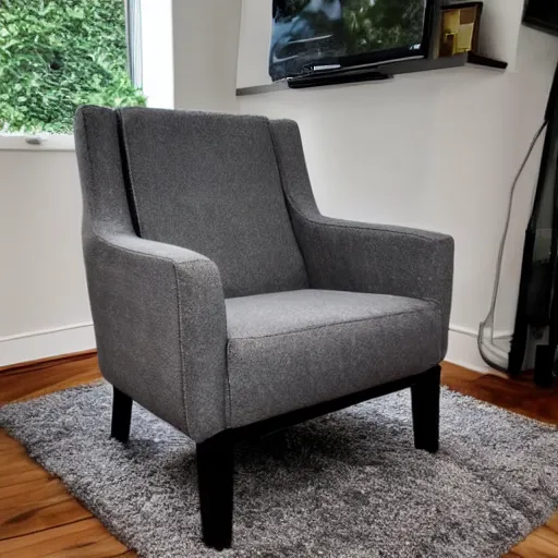 Image similar to a gray chair with a twitch logo on it
