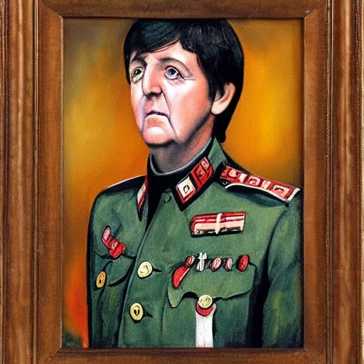 Image similar to “Oil painting of Paul McCartney as a World War 1 general, 4k”