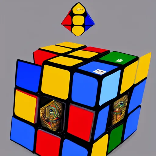 Prompt: a Rubik's cube, surrealist painting, award-winning, trending on artstation, 8K, in the style of Salvador Dalí