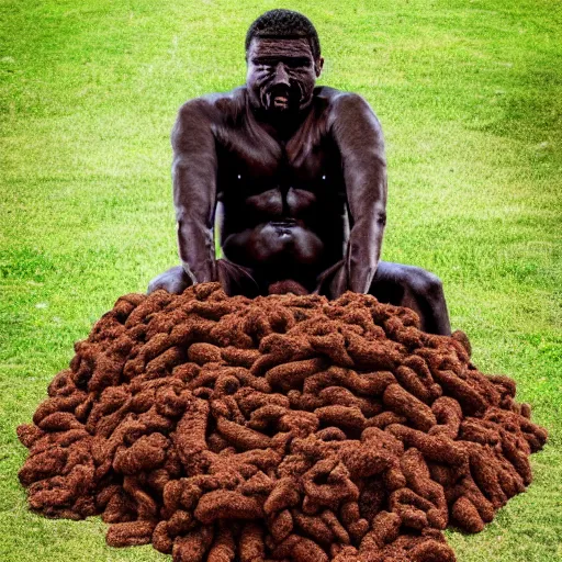 Image similar to man made out of poo hyper realistic photo