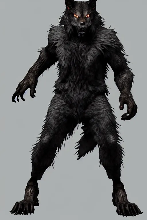 Image similar to werewolf from van helsing unreal engine hyperreallistic render 8k character concept art moon forest