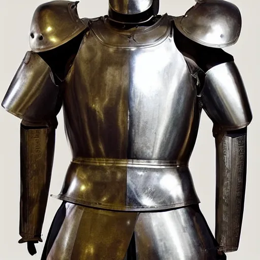 Prompt: full plate suit of armour, inspired by Anglo-Saxon archaeological finds