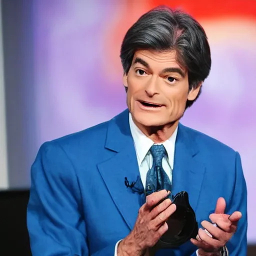 Prompt: dr. oz admitting he failed out of medical school and selling snake oil to television zombies