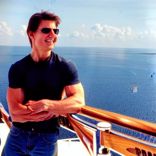 Image similar to tom cruise cruising on a cruise ship