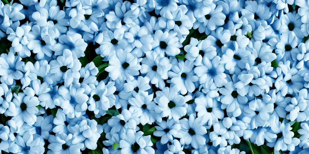 Image similar to minimalistic wallpaper of light blue flowers with white background, matte painting