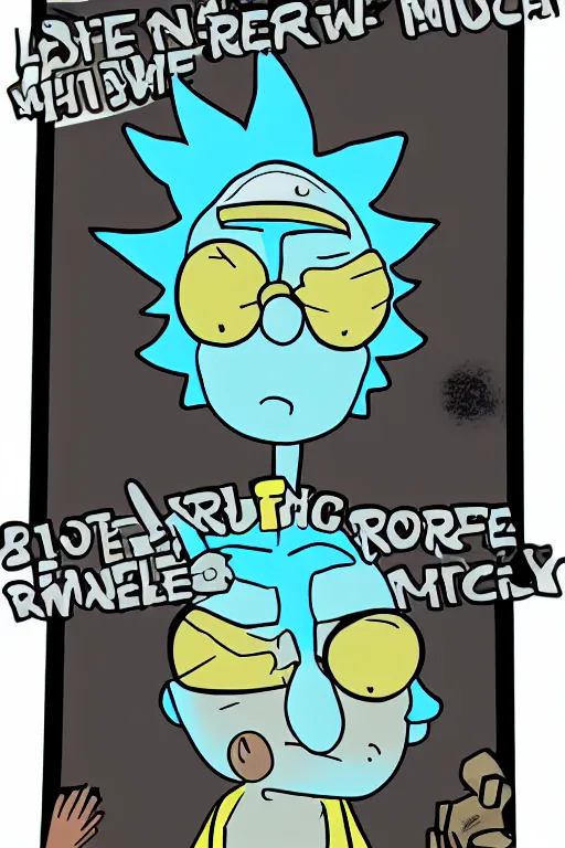 Prompt: a cross between rick sanchez and morty