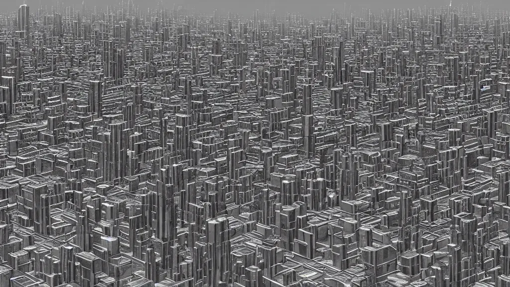 Prompt: a redshift render of a metropolis city view .