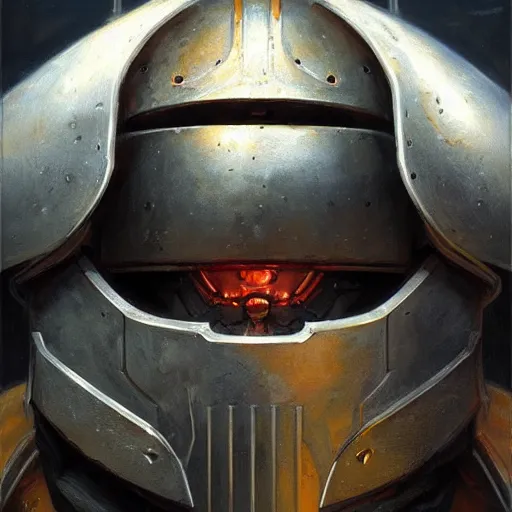 Image similar to the doomslayer as a scifi knight, closeup portrait art by donato giancola and greg rutkowski, realistic face, digital art, trending on artstation, symmetry!!