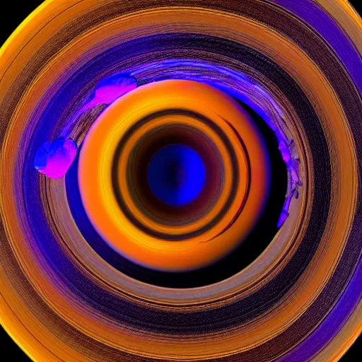 Image similar to 3 d render of saturn fracturing into a million psychedelic pieces