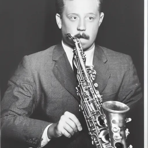 Prompt: berry b benson playing saxophone