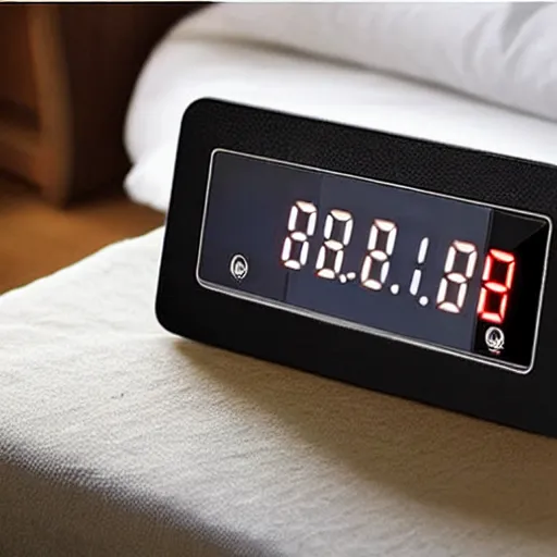 Prompt: an led alarm clock that can show anything