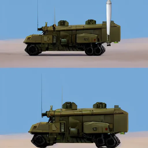 Image similar to m 1 4 2 high mobility artillery rocket system ( himars ), himars artstation, symmetry