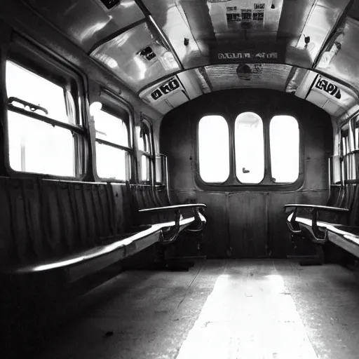 Image similar to inside and endless demonic train carriage, photo