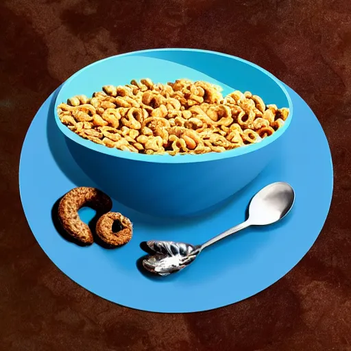 Image similar to surrealist bowl of cereal do not eat