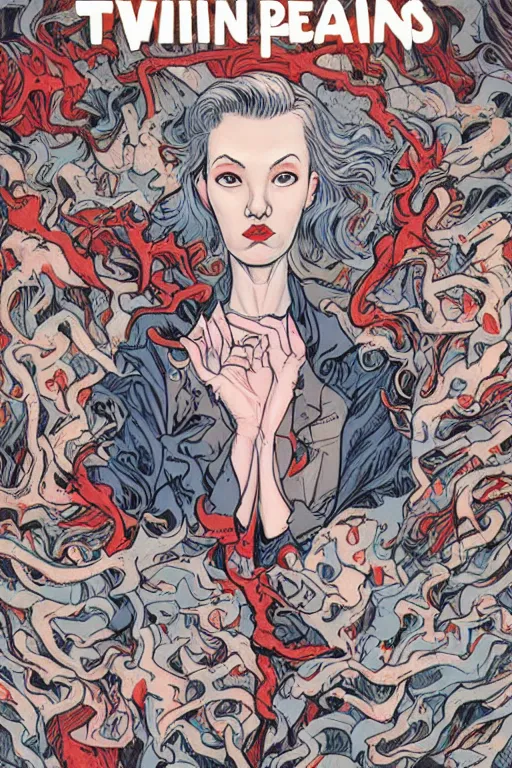 Image similar to Twin Peaks comic artwork cover by James Jean