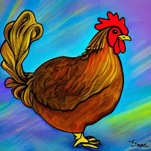 Image similar to prismatic chicken