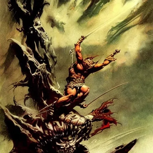 Prompt: Frank Frazetta art,epic fantasy,extremely detailed!!!!!!!!!!!