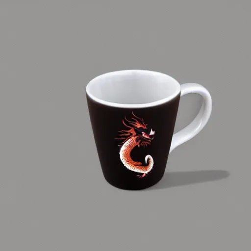 Prompt: a dragon coffee mug