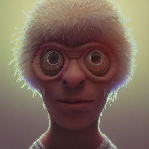 Image similar to highly detailed vfx portrait of a character of a tennis ball monster stephen bliss, chalk, unrealengine, greg rutkowski, loish, rhads, beeple, chalk, makoto shinkai and lois van baarle, ilya kuvshinov, rossdraws, tom bagshaw, basil gogos