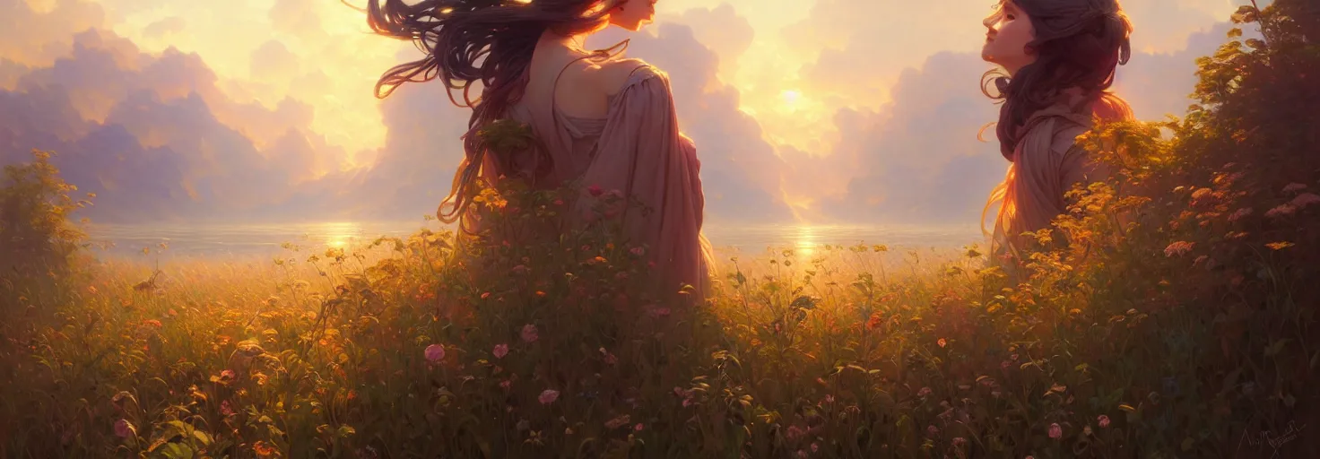 Prompt: ultra realistic beautiful dreamy landscape, dream, colors, intricate, elegant, highly detailed, digital painting, artstation, concept art, smooth, sharp focus, illustration, art by artgerm and greg rutkowski and alphonse mucha and wlop 8 k hd