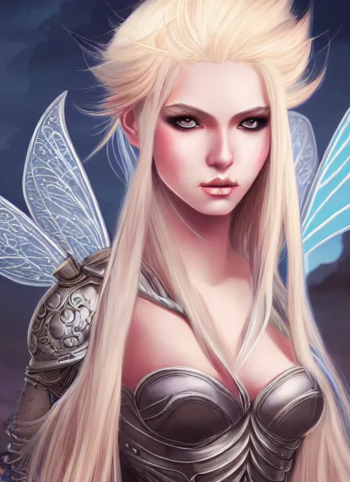 Image similar to blonde combat fairy venizian era, dark fantasy, extremely detailed, sharp focus, portrait, smooth, digital illustration, by rossdraws, frank franzzeta