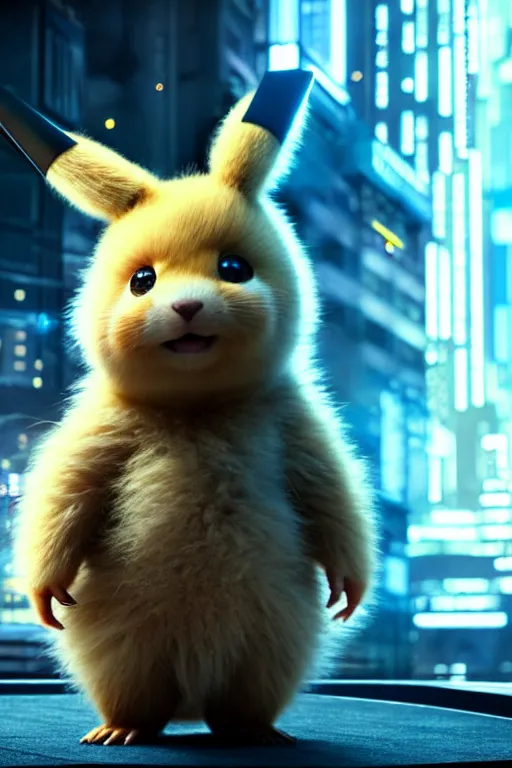 Image similar to high quality video game sci - fi very cute fluffy! wombat!! cyborg with futuristic mechanical parts, cyberpunk monocle!, highly detailed, unreal engine cinematic smooth, in the style of detective pikachu, hannah yata charlie immer, dark blue neon light, low angle, uhd 8 k, sharp focus