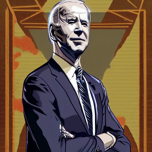 Image similar to Joe Biden in Disco Elysium, character portrait, elegant, digital art